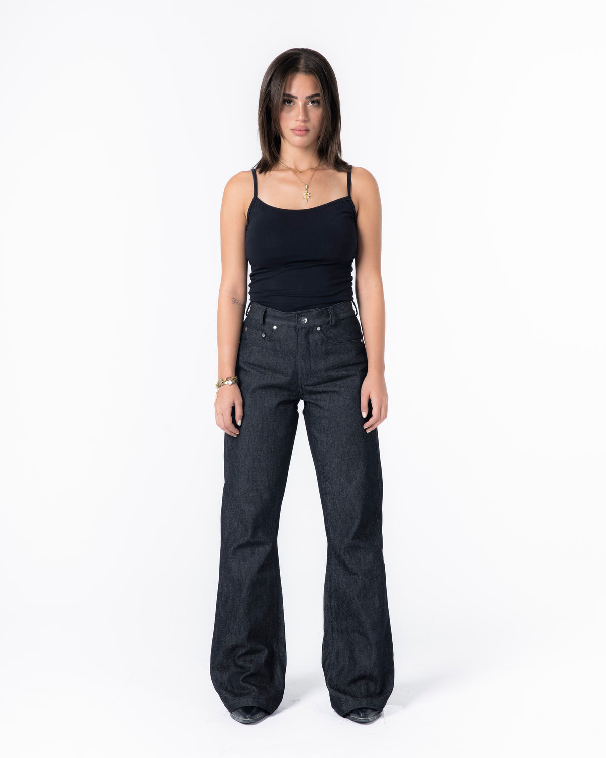 Raw bootcut black denim
