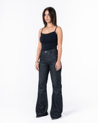 Raw bootcut black denim