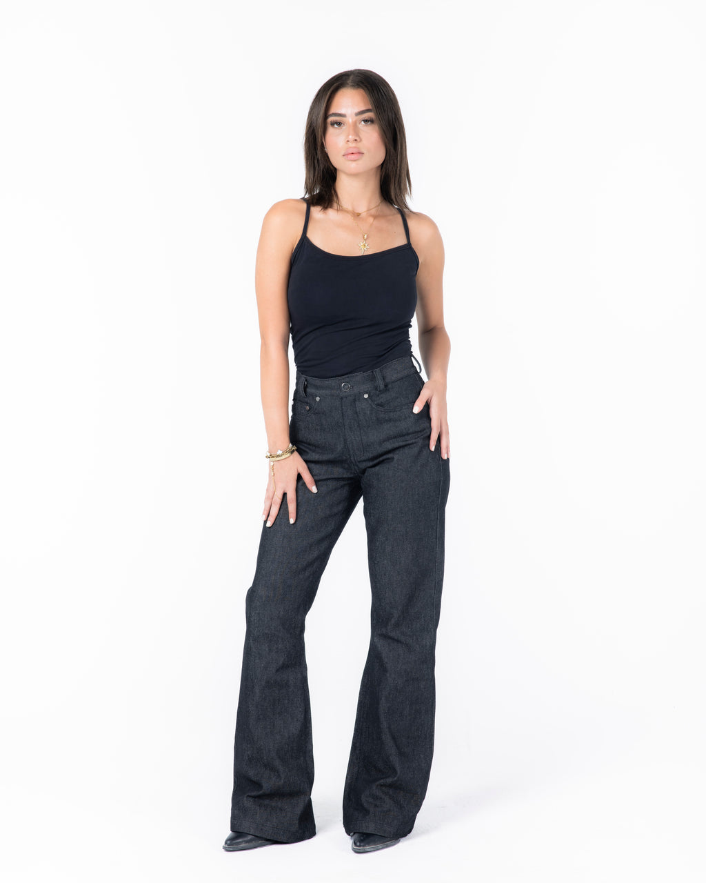 Raw bootcut black denim