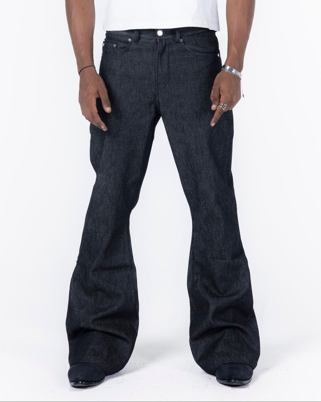 Raw bootcut black denim