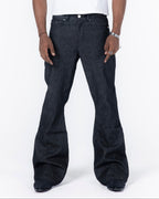 Raw bootcut black denim