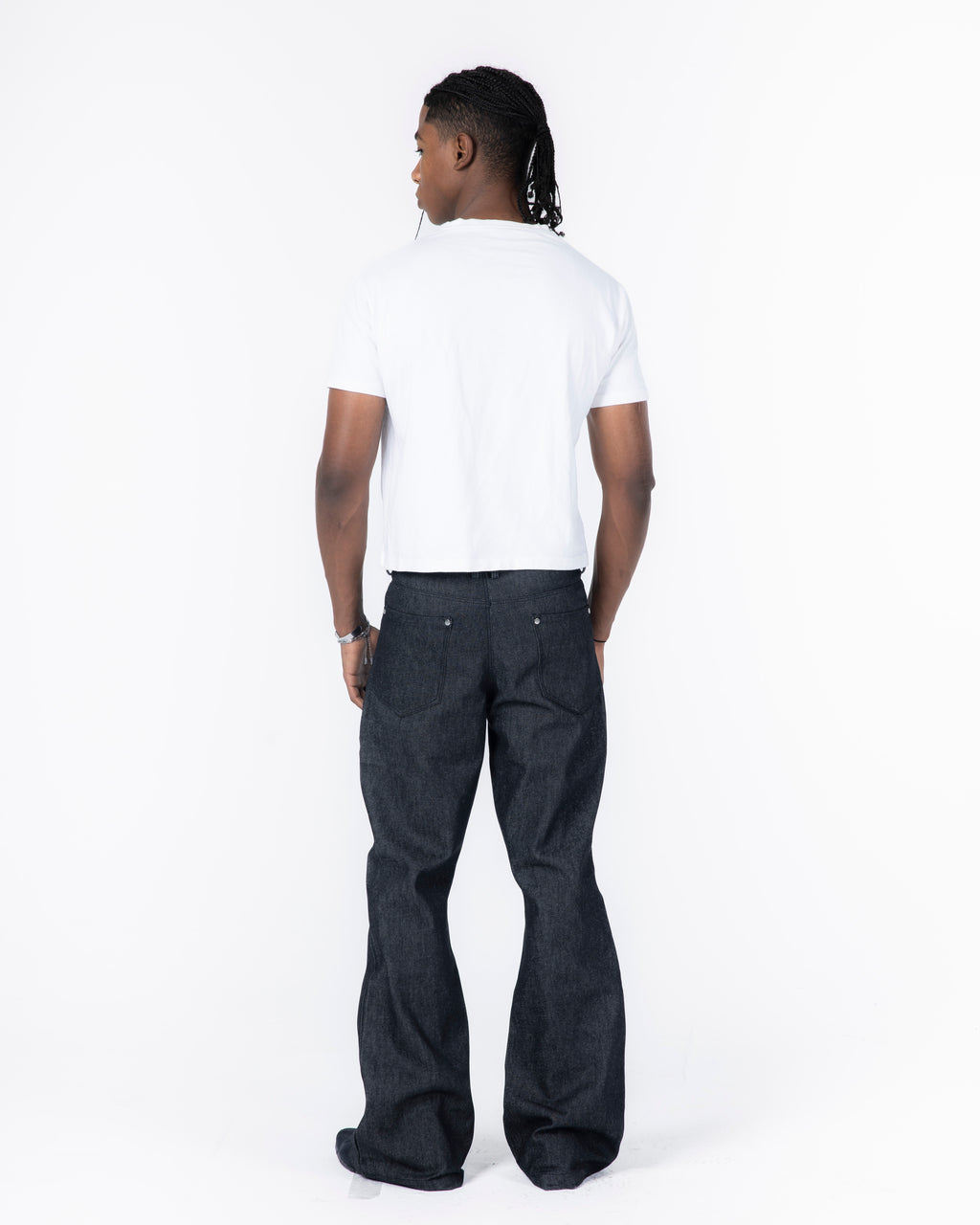 Raw bootcut black denim