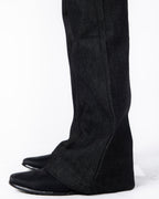 Raw bootcut black denim